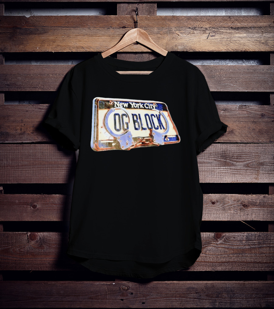New York City OG Block License Plate Handcuffs T-Shirt