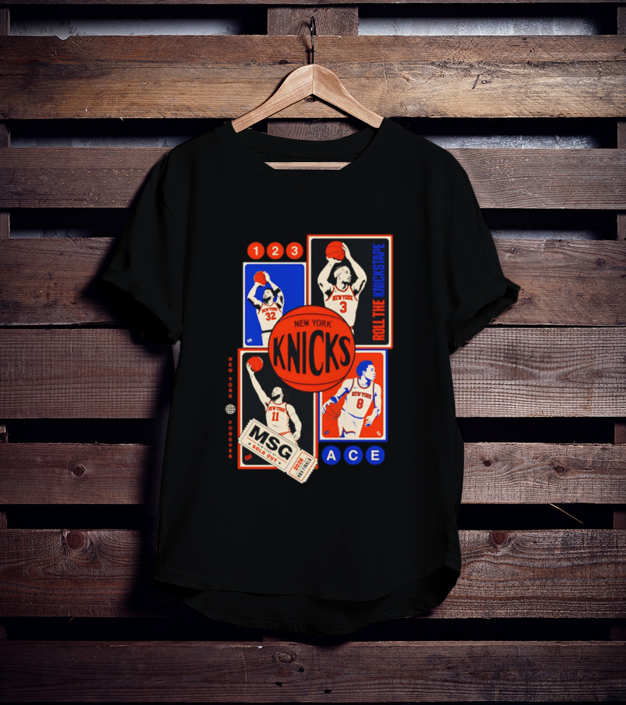 New York Knicks Roll The Knickstape MSG Ace 123 T-Shirt