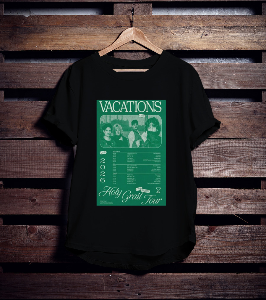 Vacations Holy Grail Tour 2026 Live Concert Locations And Dates T-Shirt