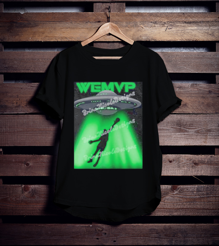 WEMVP Victor Wembanyama UFO Alien Abduction Basketball Player T-Shirt
