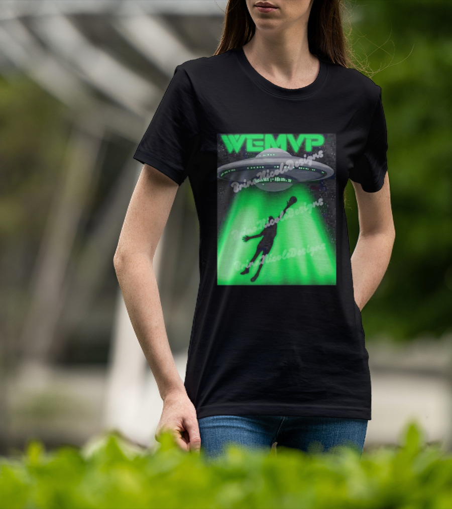 WEMVP Victor Wembanyama UFO Alien Abduction Basketball Player T-Shirt