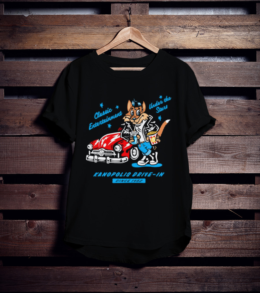 Kanopolis Drive In Wolf Classic Entertainment Under The Stars Since 1952 T-Shirt