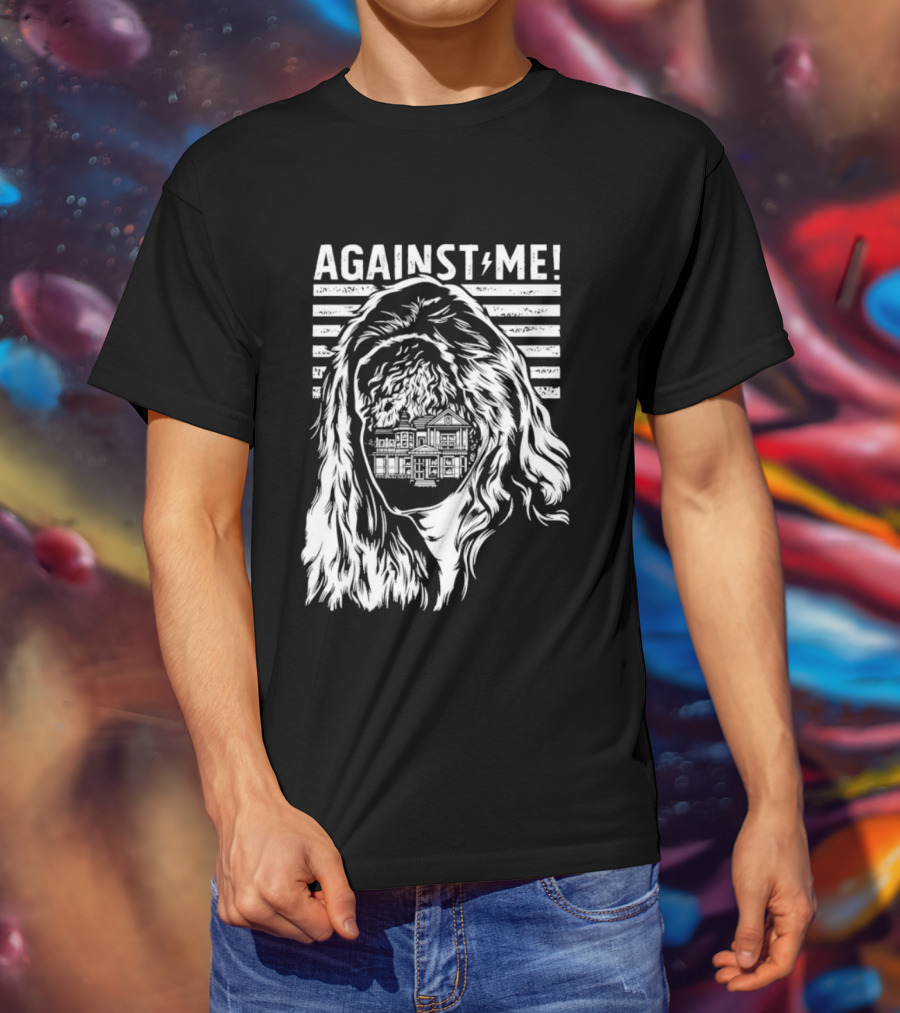 Against Me Punk Rock Gorilla Silhouette Stripes T-Shirt