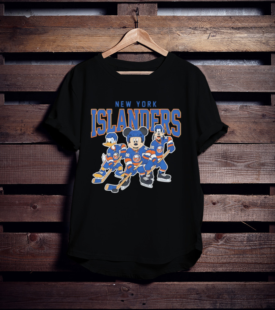 New York Islanders NHL Hockey 2026 Disney Mickey Donald Goofy T-Shirt