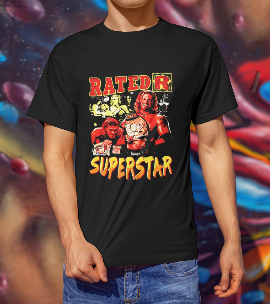 Rated R Superstar WWE Champion Edge Title Belt Wrestler T-Shirt