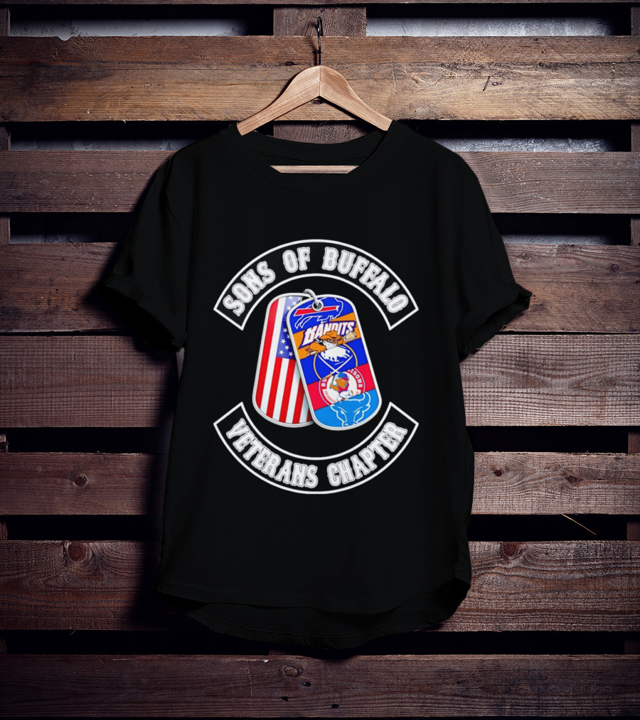 Sons Of Buffalo Veterans Chapter Dog Tags Bills Bandits Sabres Bisons Bulls T-Shirt
