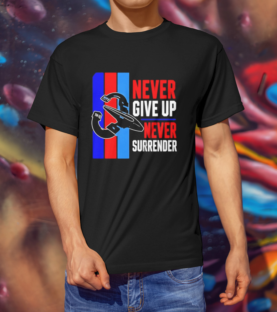 Galaxy Quest Never Give Up Never Surrender NSEA Protector Starship T-Shirt