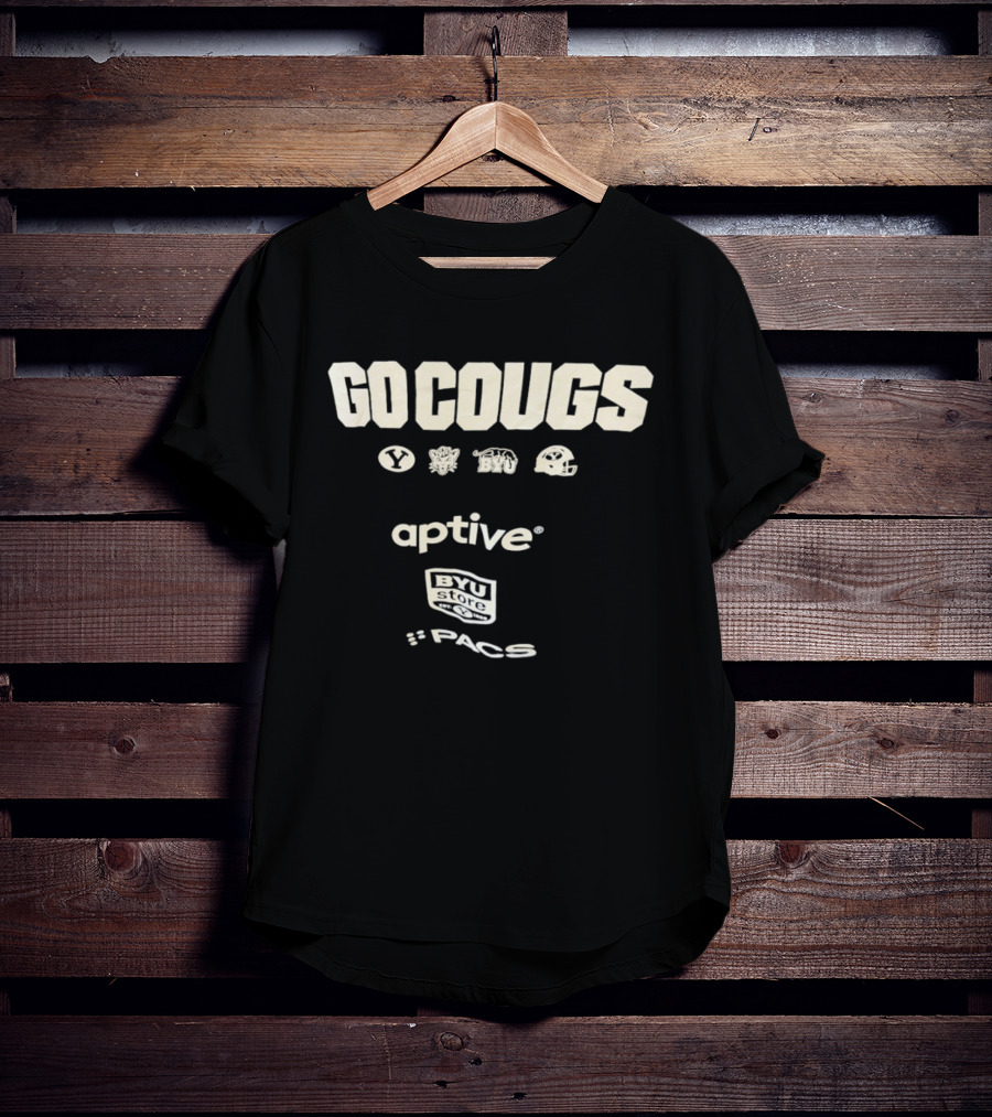 Go Cougs BYU Aptive PACS Sports Branding University T-Shirt