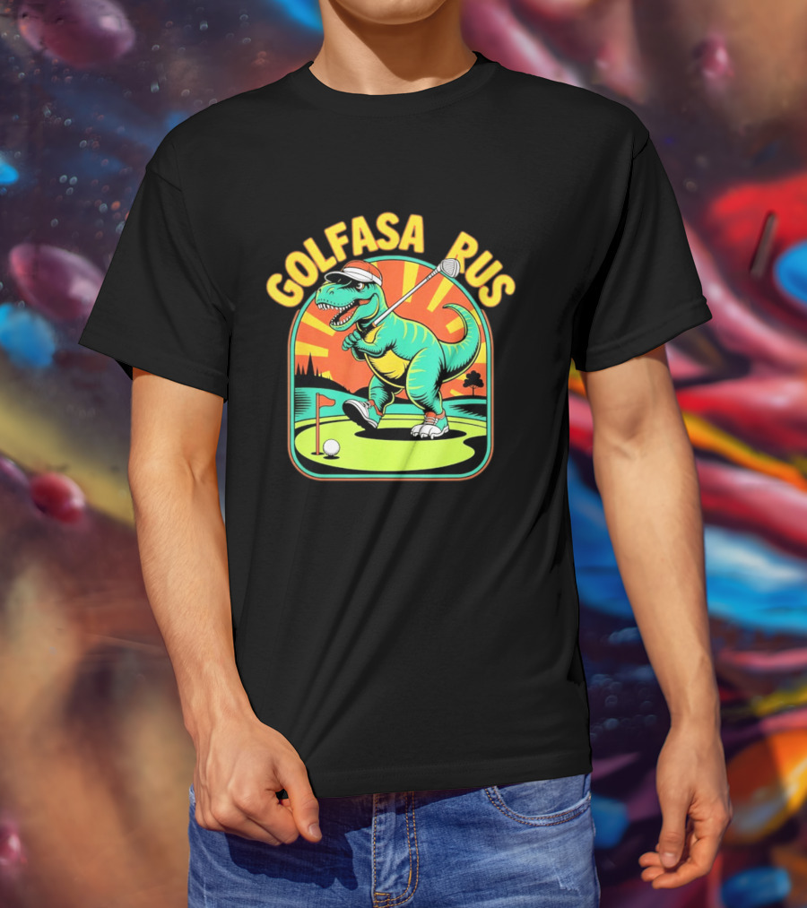 Golfasaurus Rex Dinosaur Golfer On The Course T-Shirt