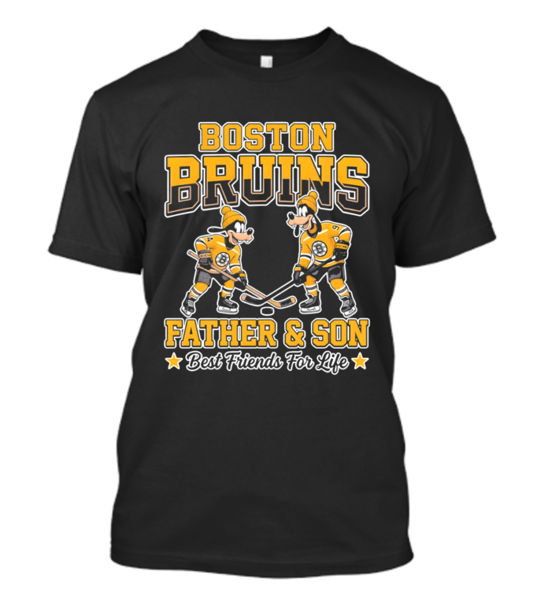 Boston Bruins Father Son Best Friends For Life Disney Goofy T-Shirt