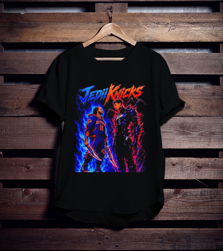 Jedi Knicks Jalen Brunson New York Knicks Vs Victor Wembanyama San Antonio Spurs Showdown T-Shirt
