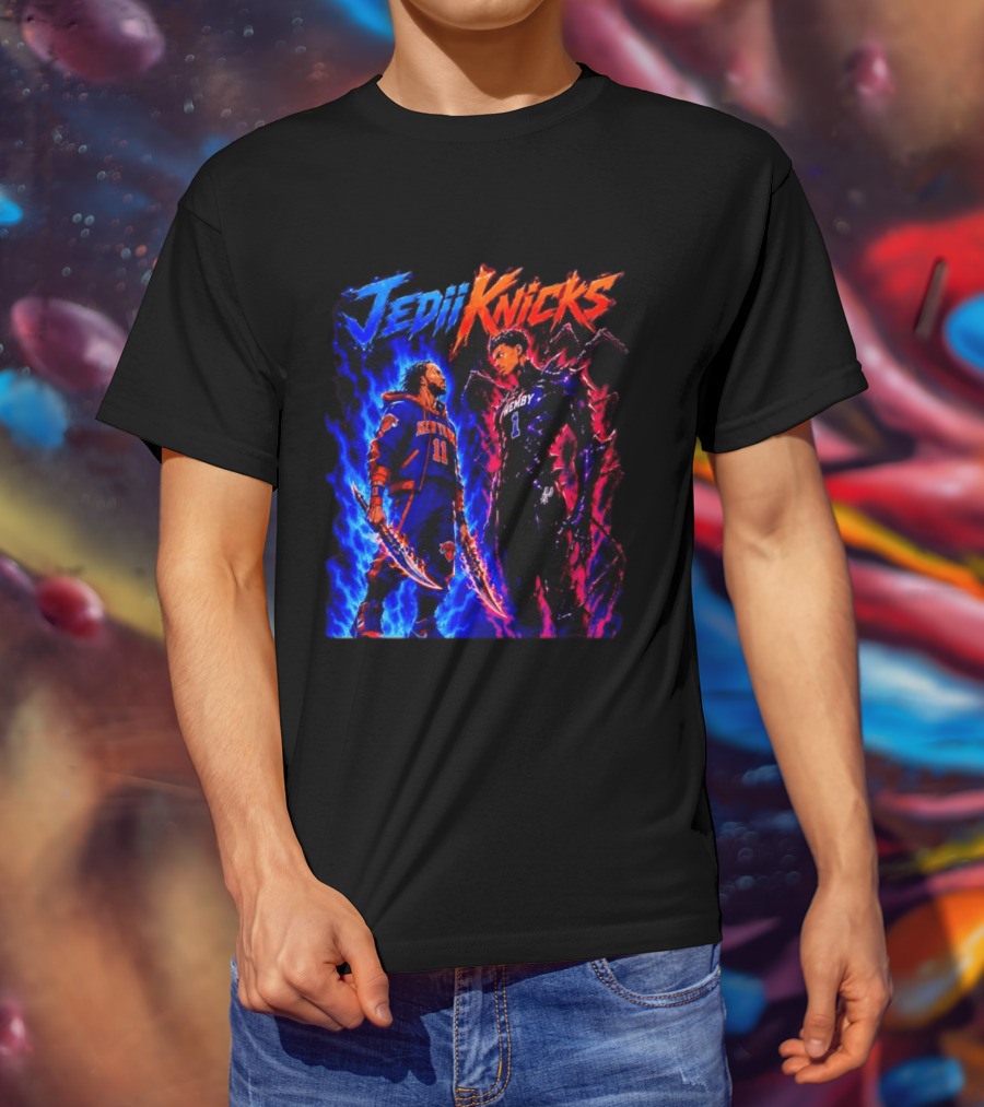 Jedi Knicks Jalen Brunson New York Knicks Vs Victor Wembanyama San Antonio Spurs Showdown T-Shirt