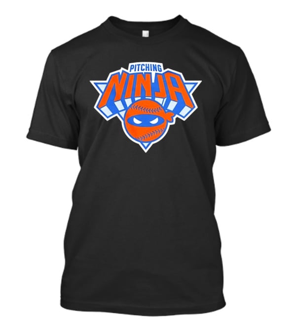 Pitching Ninja New York Knicks Baseball T-Shirt