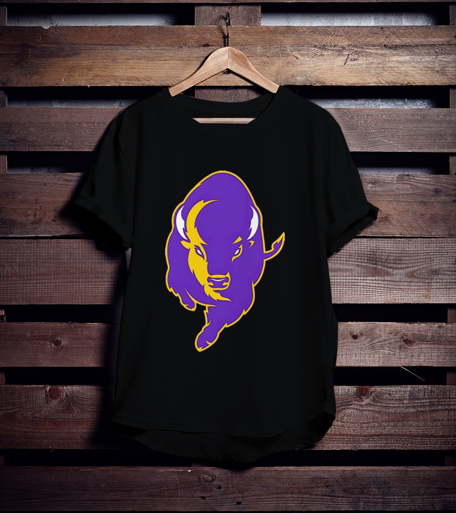 Lipscomb Bisons Purple And Yellow Charging Bison T-Shirt