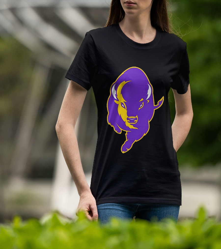 Lipscomb Bisons Purple And Yellow Charging Bison T-Shirt
