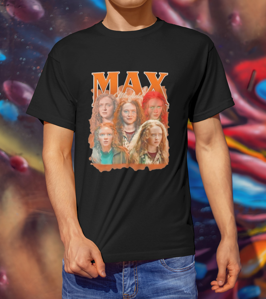 Max Mayfield Stranger Things Collage Orange Aesthetic T-Shirt