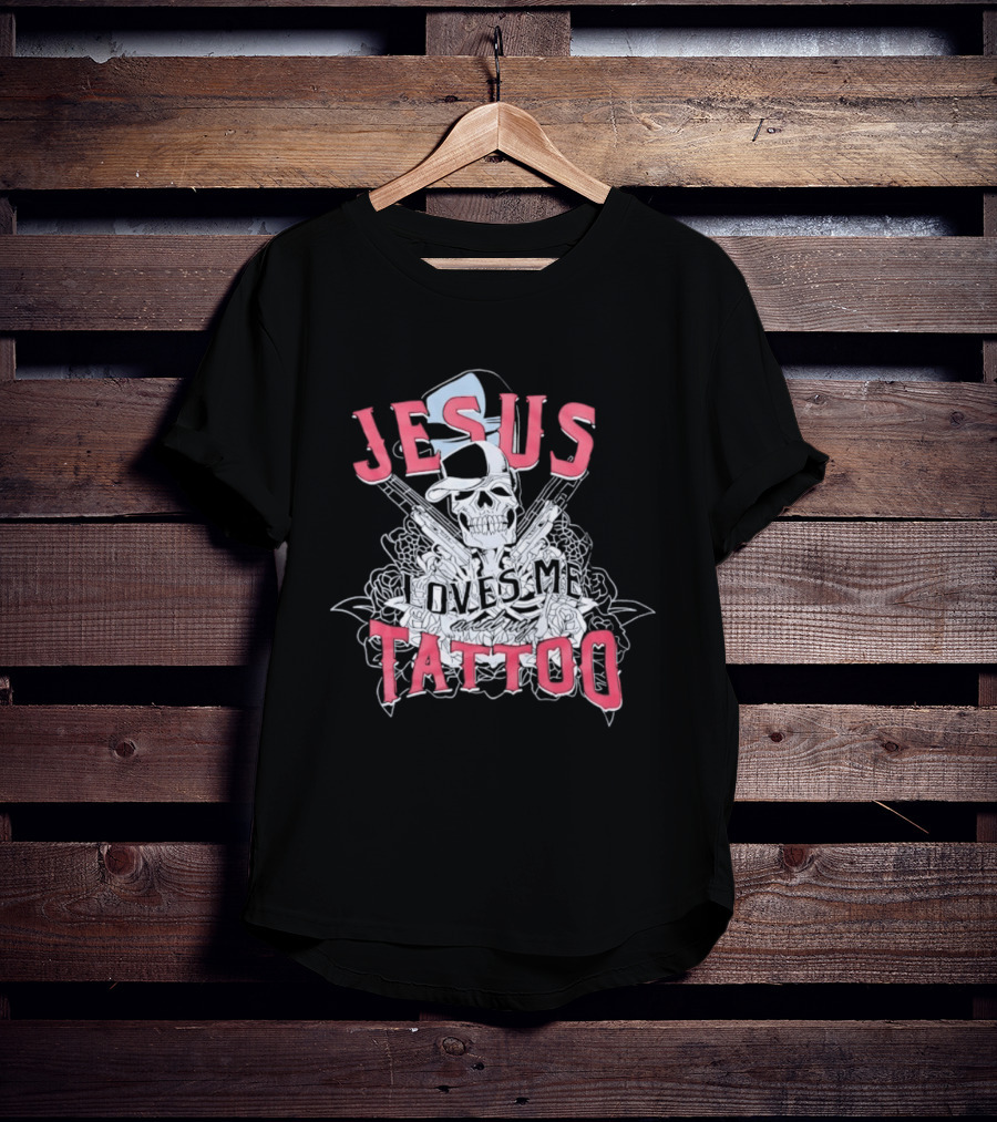 Jesus Loves Me Skeleton Tattoo T-Shirt