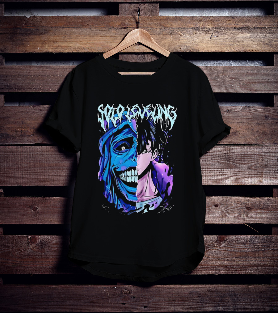 Solo Leveling Split Face Cotton Anime T-Shirt