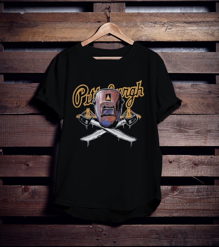 Pittsburgh Welder Hood Crossed Hoist Cone Pirates MLB T-Shirt