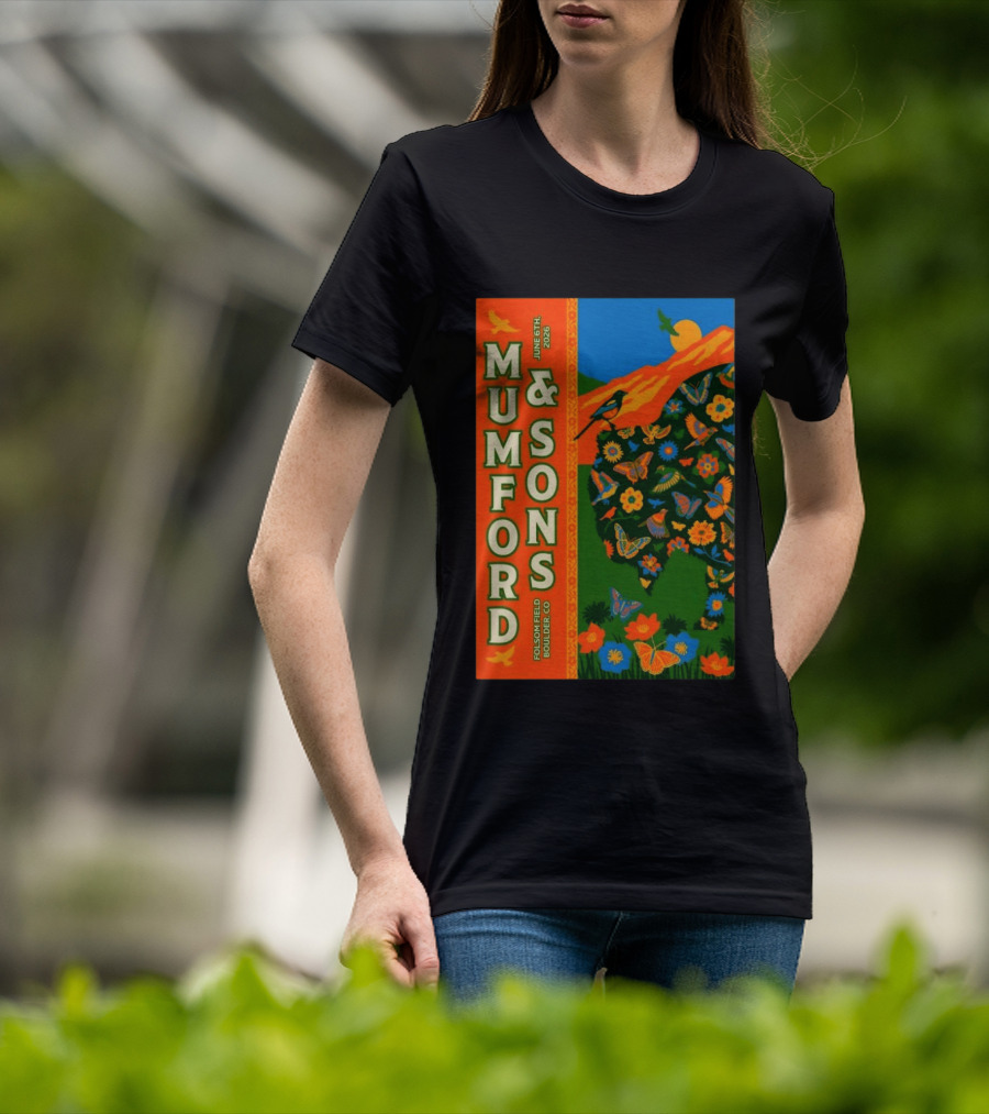 Mumford And Sons June 6 2026 Folsom Field Boulder CO Butterflies And Nature T-Shirt