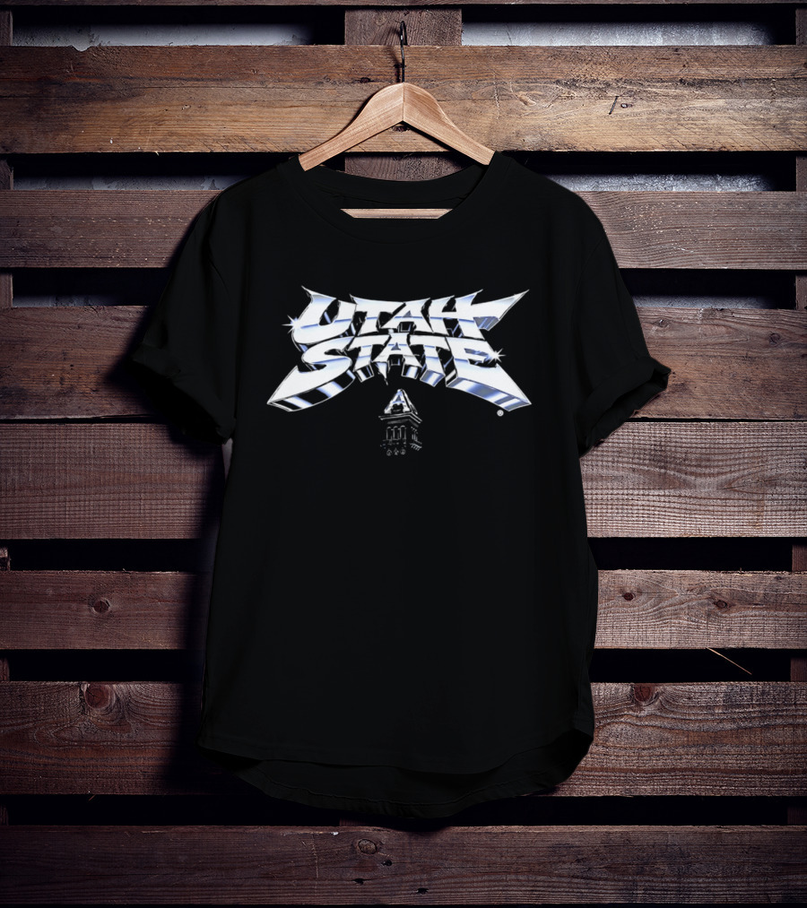 Utah State Chrome Old Main Tower T-Shirt