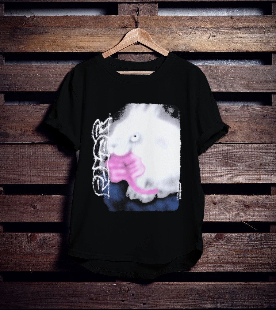 Flatspot Polar Rabbit With Pink Ribbon T-Shirt