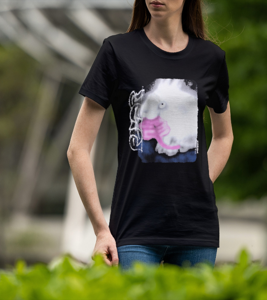 Flatspot Polar Rabbit With Pink Ribbon T-Shirt