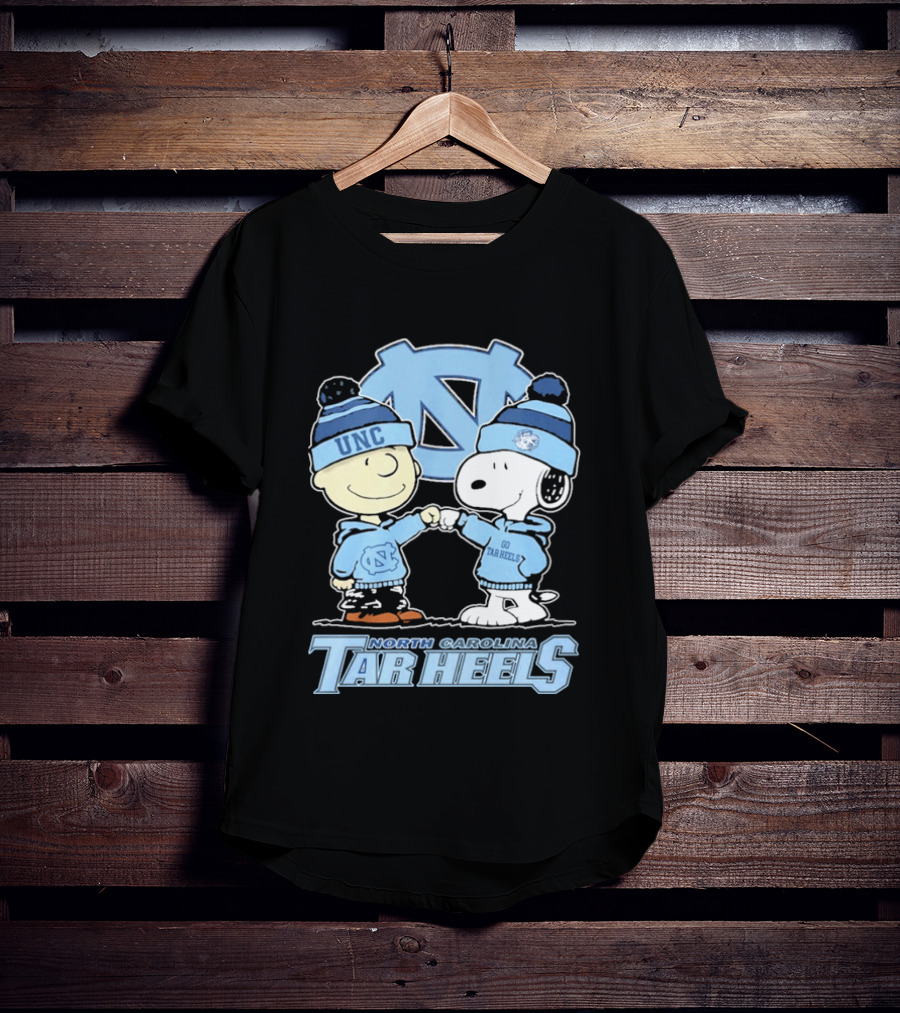 UNC Tar Heels Peanuts Characters Fit Bump North Carolina 2026 T-Shirt