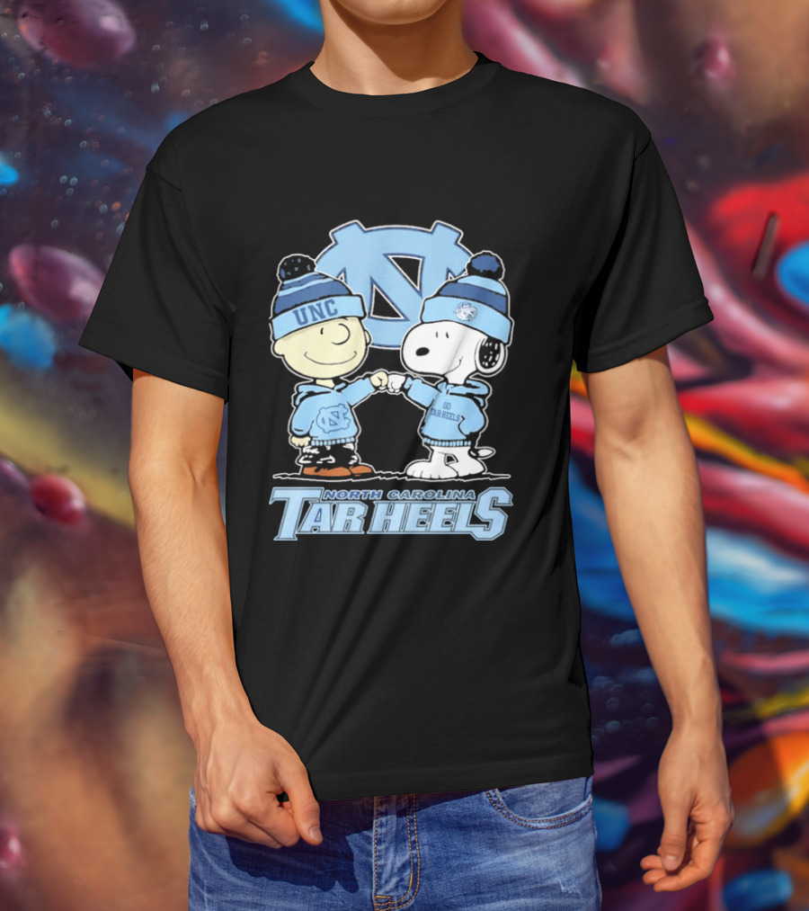 UNC Tar Heels Peanuts Characters Fit Bump North Carolina 2026 T-Shirt