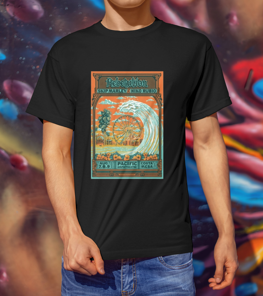 Rebelution Skip Marley Niko Rubio August 7 8 9 2026 Pacific Amphitheatre Costa Mesa T-Shirt