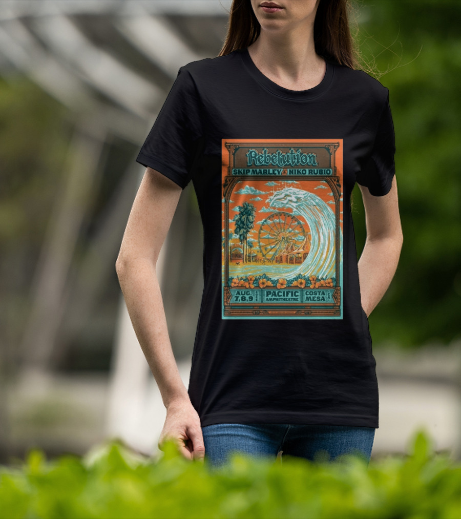 Rebelution Skip Marley Niko Rubio August 7 8 9 2026 Pacific Amphitheatre Costa Mesa T-Shirt