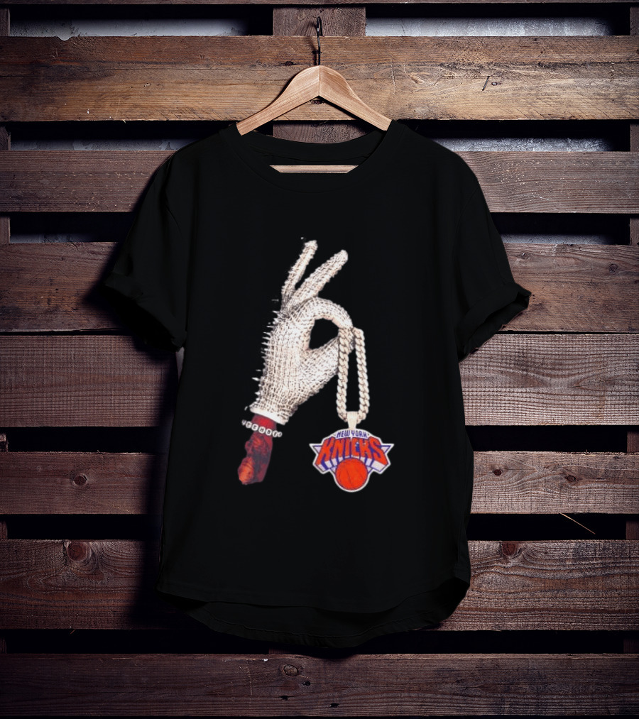 Jalen Brunson New York Knicks Diamond Chain Glove Drake Iceman NBA Basketball T-Shirt