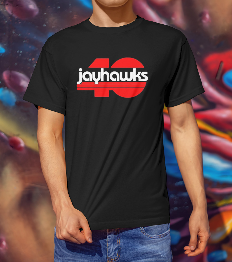 Jayhawks 40th Anniversary Red And White T-Shirt