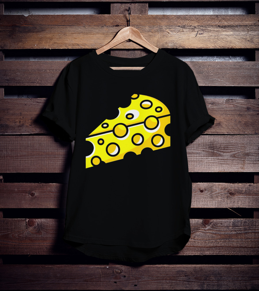 Swiss Cheese Hole Yellow Food Slice Dairy Snack Culinary T-Shirt