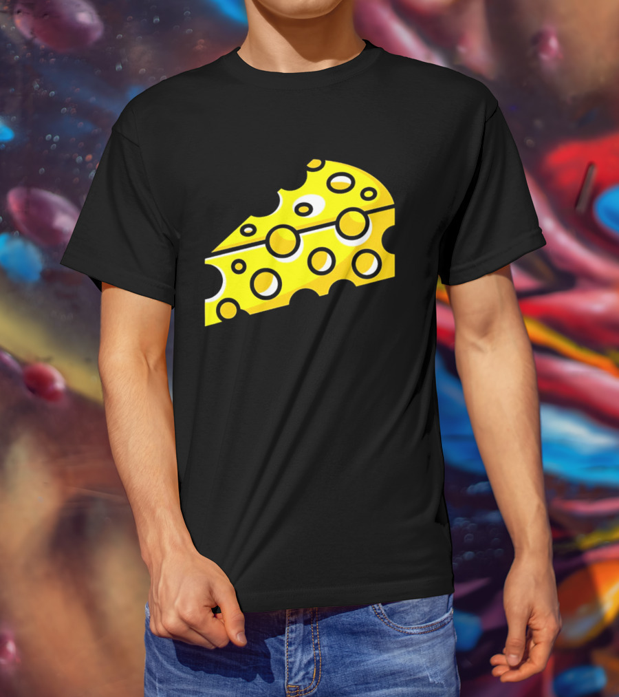 Swiss Cheese Hole Yellow Food Slice Dairy Snack Culinary T-Shirt