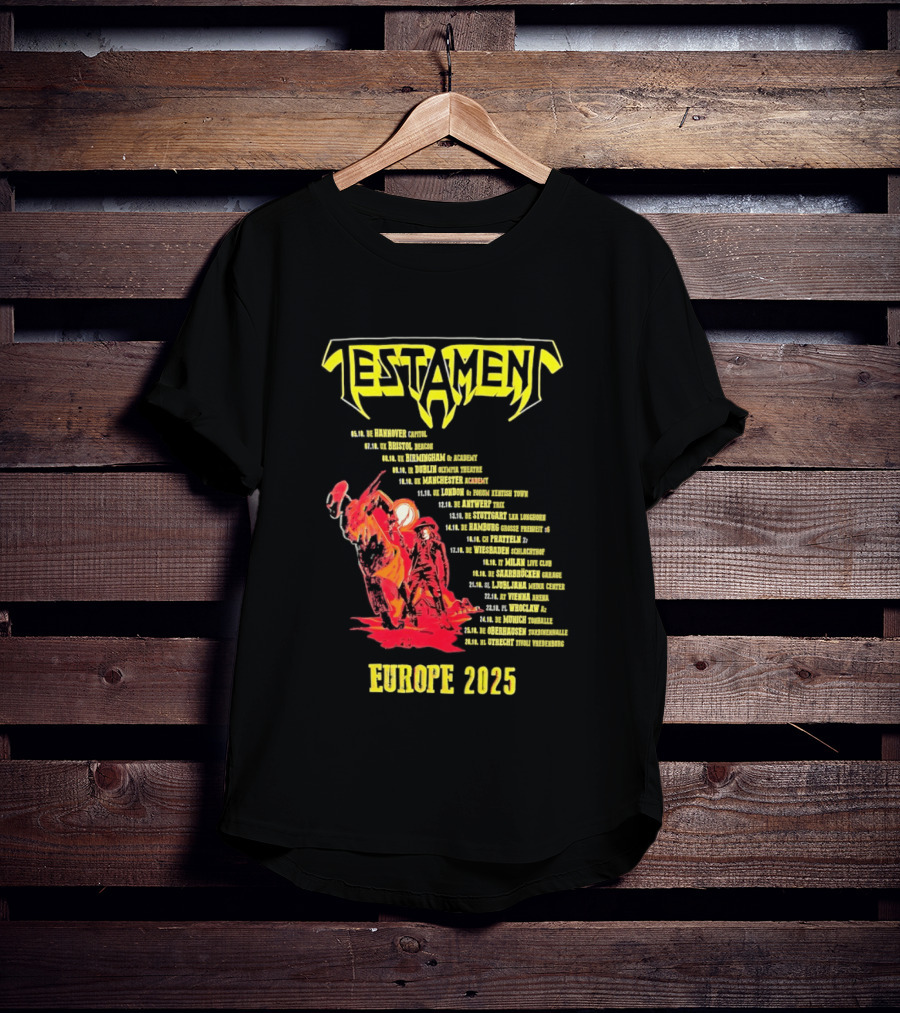 Testament Europe 2025 Tour Western Outlaw Dates T-Shirt