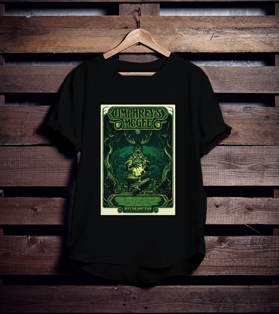 Umphrey's McGee Sky's The Limit Winter Tour 2026 Forest Creature Green T-Shirt