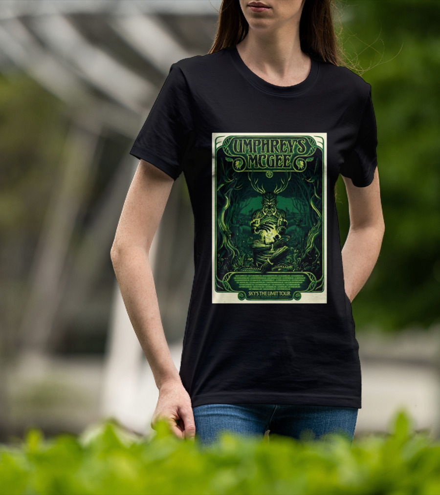 Umphrey's McGee Sky's The Limit Winter Tour 2026 Forest Creature Green T-Shirt