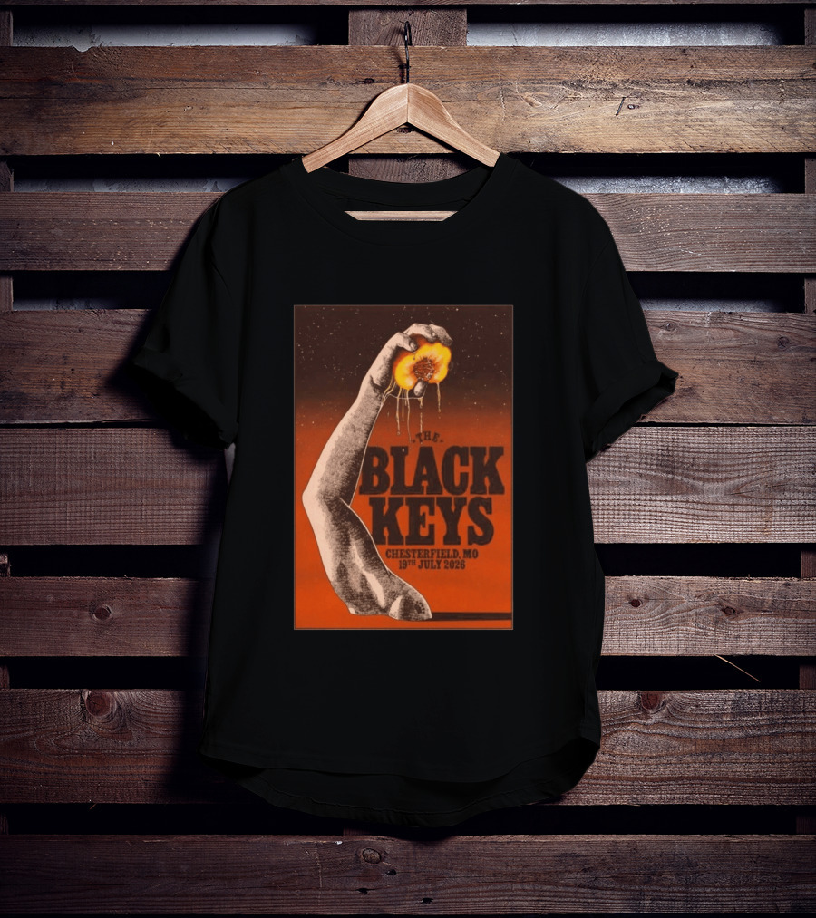 The Black Keys Chesterfield MO 19th July 2026 Hand Peach T-Shirt