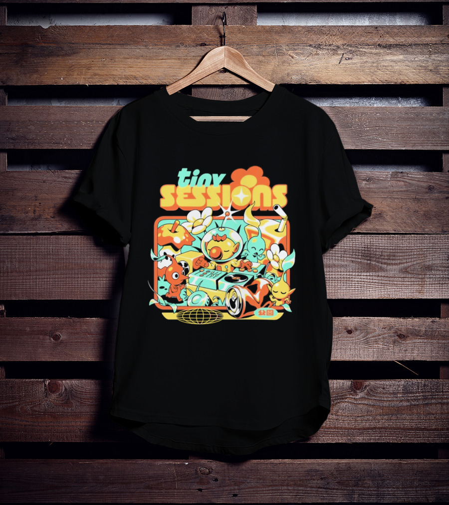 Tiny Sessions Robot DJ And Dancing Creatures T-Shirt