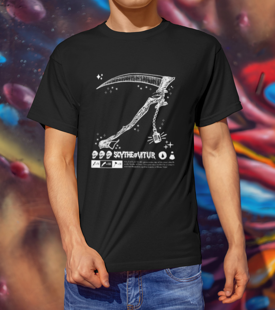 Scythe Of Vitur Lady Verzik House Vitur Weapon RuneScape Old School T-Shirt