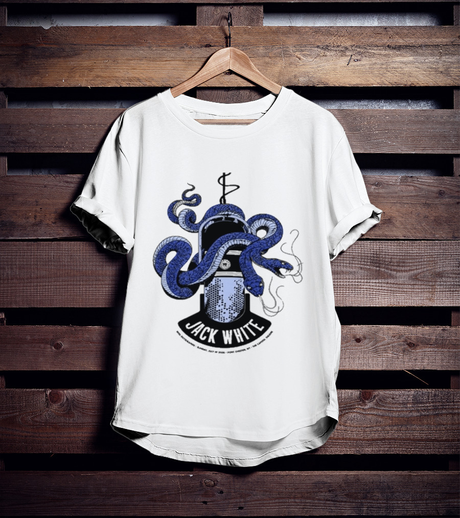 Jack White Chester New York 2026 Event Snake Wrapped Microphone T-Shirt