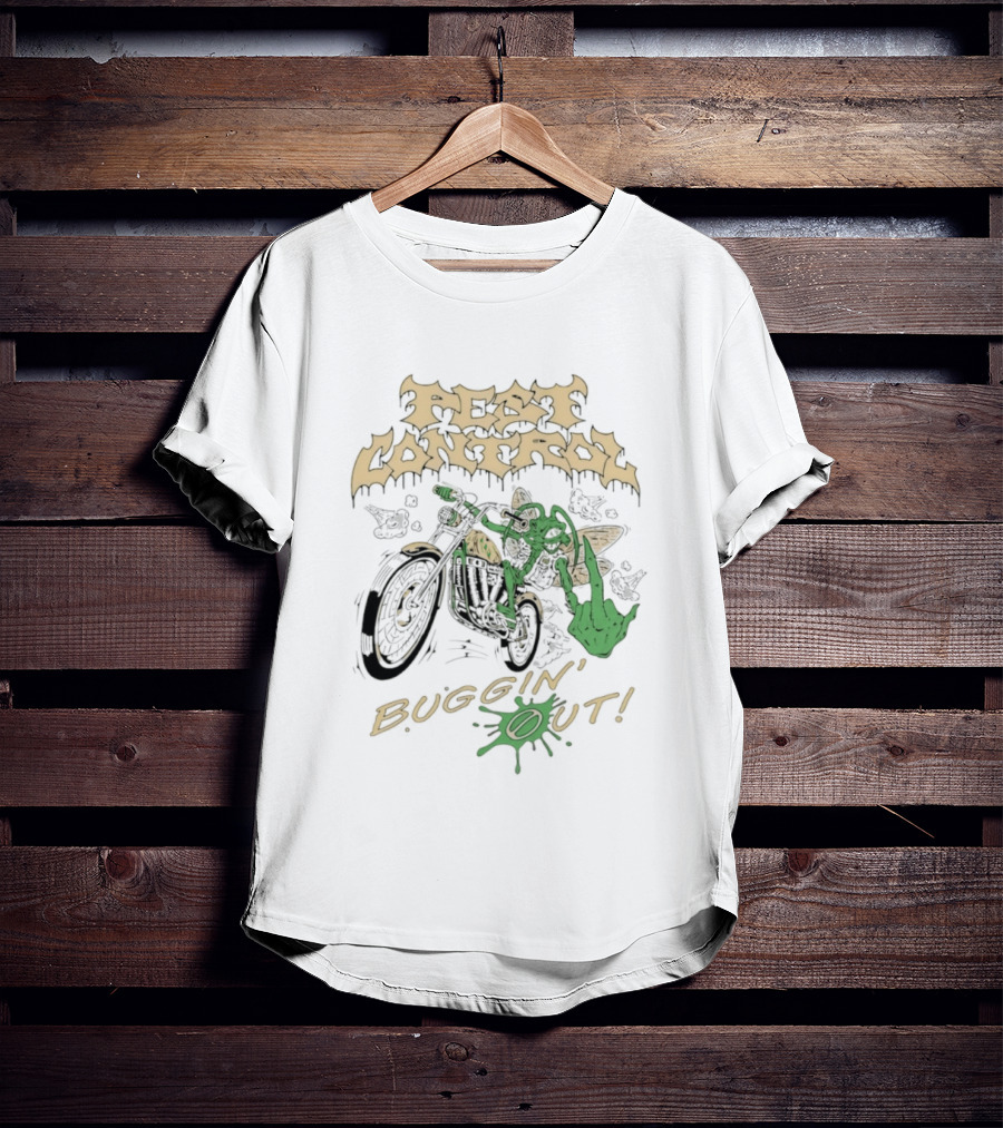 Pest Control Buggin' Out Insect Motorcycle Rider T-Shirt
