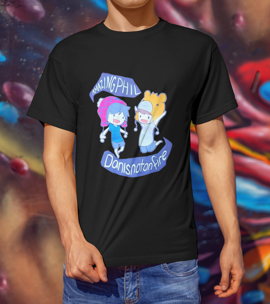 AmazingPhil Danisnotonfire Cartoon Characters In Cute Animal Hats T-Shirt