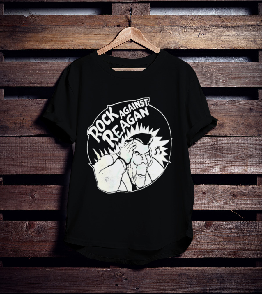 Rock Against Reagan Punk Protest 80s Political Movement T-Shirt