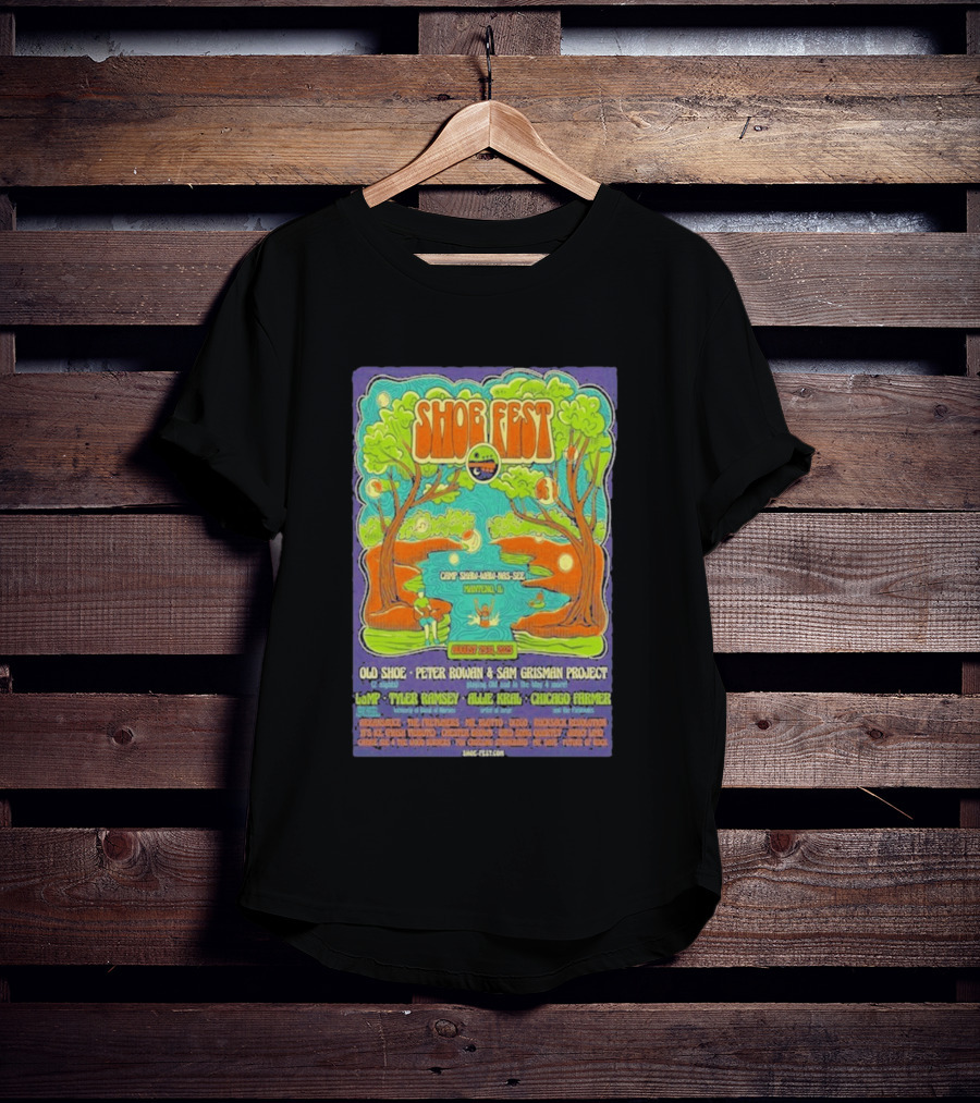 Shoe Fest August 29 31 2025 Camp Shaw Waw Nas See Manteno IL Old Shoe Peter Rowan Sam Grisman Project Tyler Ramsey Allie Kral Chicago Farmer T-Shirt