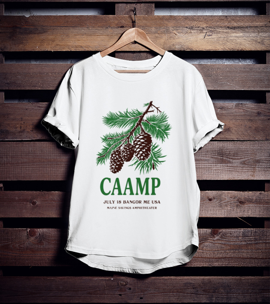 Caamp July 18 Bangor Maine USA Maine Savings Ampitheater Pinecones T-Shirt