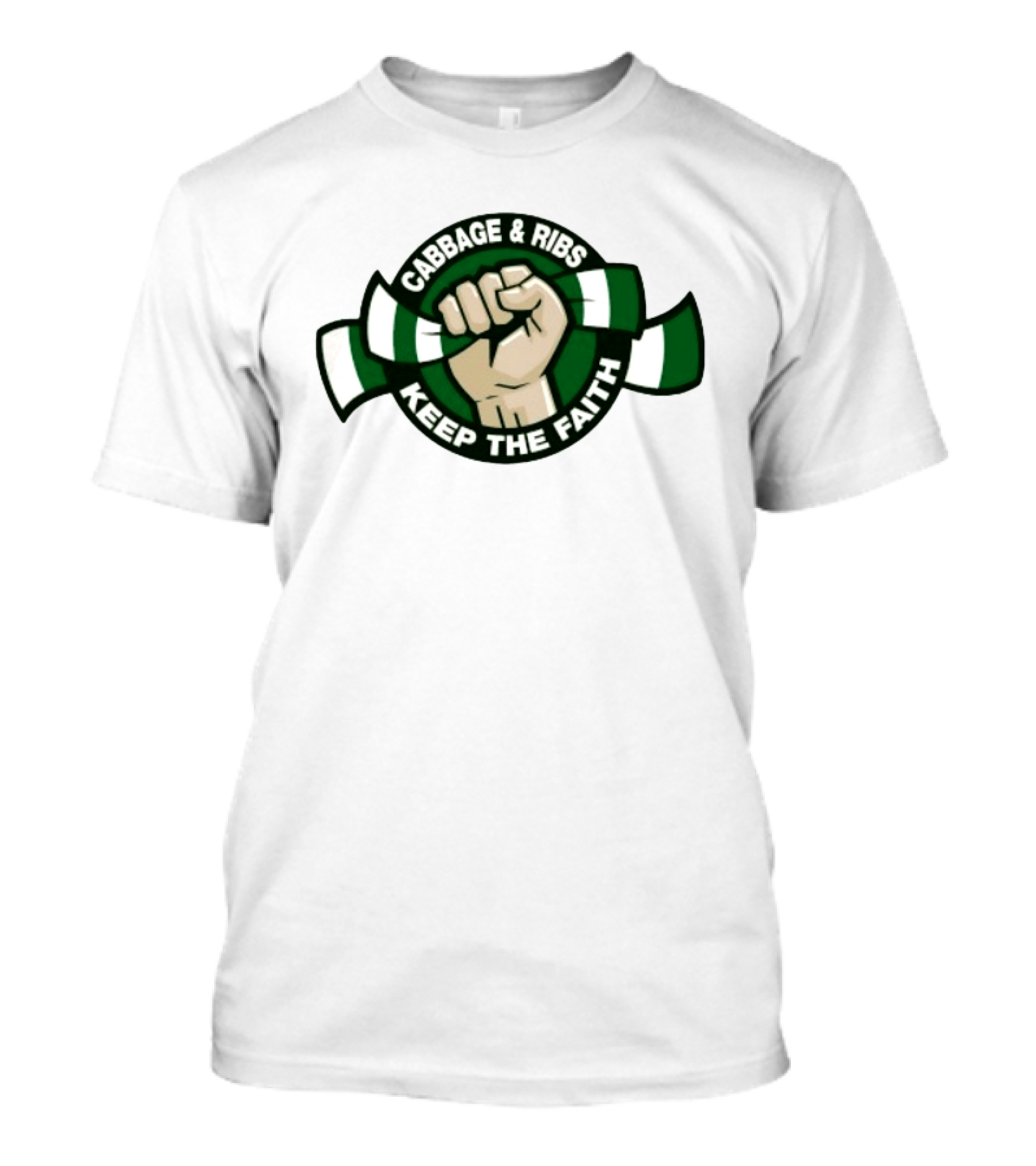 Cabbage & Ribs Keep The Faith Celtic FC Fist T-Shirt
