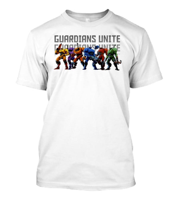 Guardians Unite Roboquest Colorful Robot Squad T-Shirt