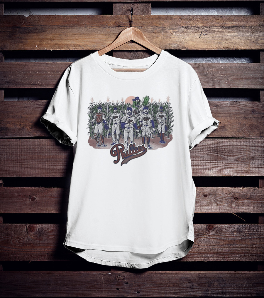 Philadelphia Phillies Retro Baseball Field Dreams Cornfield Players T-Shirt